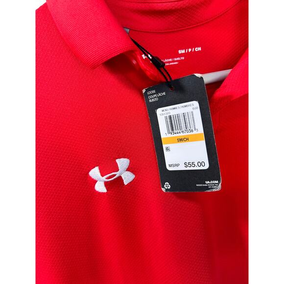 NWT Under Armour Men's Short Sleeve Loose Fit Polo Performance Golf Red Size SM - Picture 6 of 10